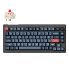 Εικόνα της Keychron V1 Max QMK/VIA 75% Wireless Red Switches (US) Carbon Black V1M-D1