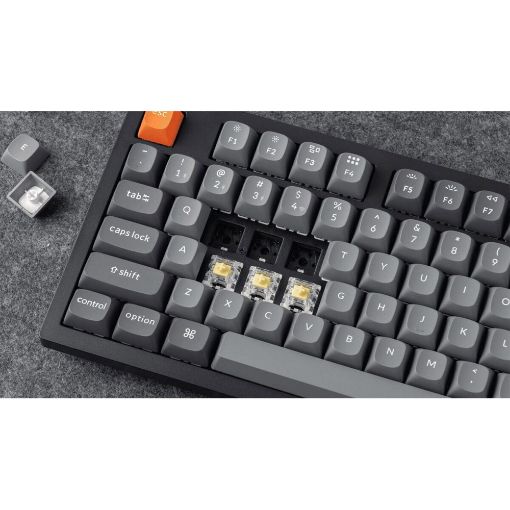 Εικόνα της Πληκτρολόγιο Keychron K8 Max QMK TKL Wireless RGB Hot-Swappable Aluminum Brown Switches (US) K8M-J3