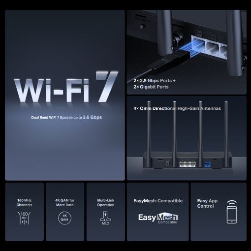 Εικόνα της Router Mercusys MR27BE Wi-Fi 7 BE3600 Dual-Band