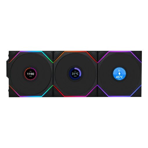 Εικόνα της Case Fan Lian Li UniFan TL Wireless LCD 120 Black (3-pack with Controller) G99.12TLLCD1W3B.00