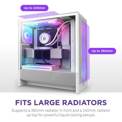 Εικόνα της NZXT H5 Flow RGB Tempered Glass White (2024) CC-H52FW-R1