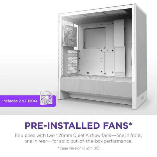 Εικόνα της NZXT H5 Flow Tempered Glass White (2024) CC-H52FW-01