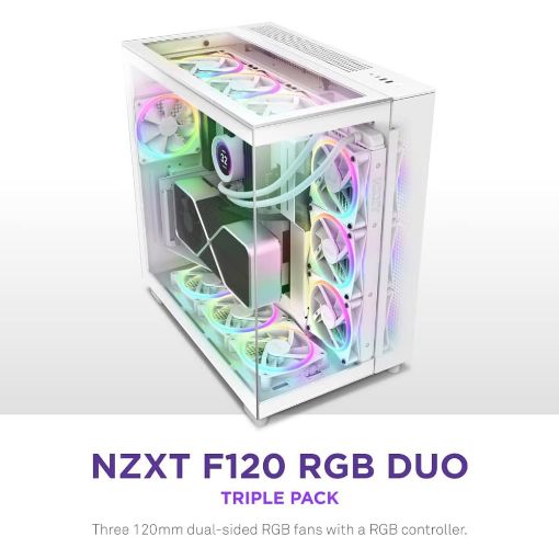 Εικόνα της Case Fan NZXT F120 RGB Duo 120mm & Controller (3-Pack) White RF-D12TF-W1