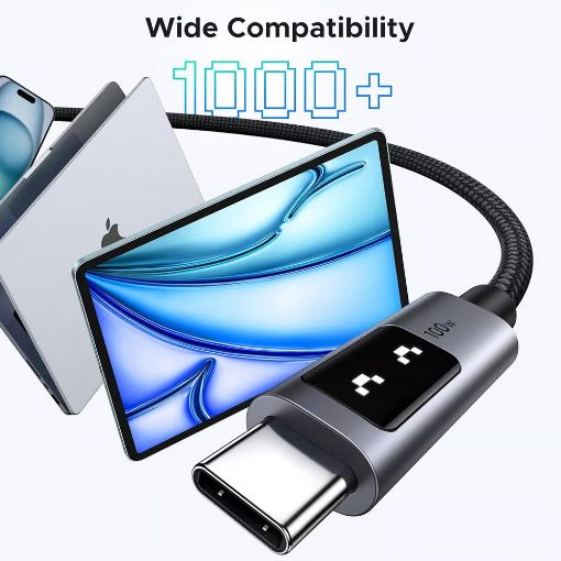 Εικόνα της Καλώδιο Ugreen L509 USB-C to USB-C 100W 3m Black/Gray 35513