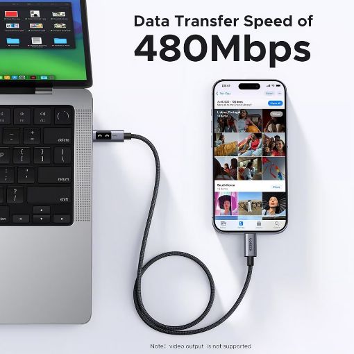 Εικόνα της Καλώδιο Ugreen L509 USB-C to USB-C 100W 3m Black/Gray 35513