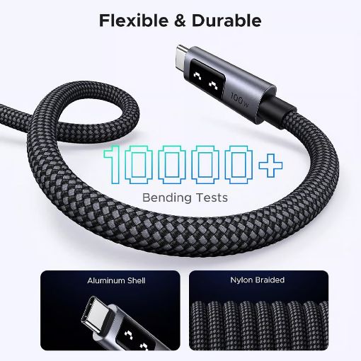 Εικόνα της Καλώδιο Ugreen L509 USB-C to USB-C 100W 3m Black/Gray 35513
