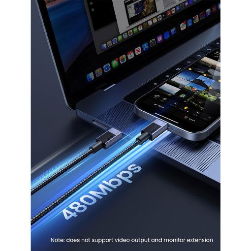 Εικόνα της Καλώδιο Ugreen L513 USB-C to USB-C 240W 2m Space Gray 45068