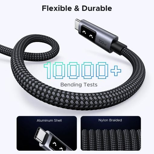Εικόνα της Καλώδιο Ugreen L509 USB-C to USB-C 100W 2m Black/Gray 35512