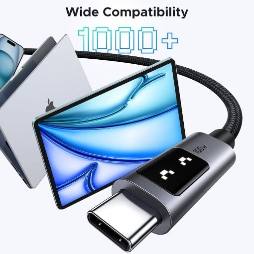 Εικόνα της Καλώδιο Ugreen L509 USB-C to USB-C 100W 2m Black/Gray 35512