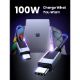 Εικόνα της Καλώδιο Ugreen L512 USB-C to USB-C 100W 3m Black/Gray 45065