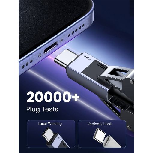 Εικόνα της Καλώδιο Ugreen L512 USB-C to USB-C 100W 3m Black/Gray 45065
