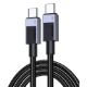 Εικόνα της Καλώδιο Ugreen L512 USB-C to USB-C 100W 3m Black/Gray 45065