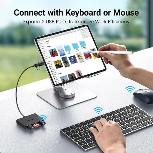 Εικόνα της Docking Station Ugreen CM812 4in1 Card Reader USB-C/USB-A Gray 45167