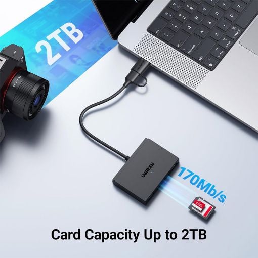 Εικόνα της Docking Station Ugreen CM812 4in1 Card Reader USB-C/USB-A Gray 45167