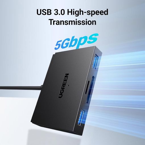 Εικόνα της Docking Station Ugreen CM812 4in1 Card Reader USB-C/USB-A Gray 45167