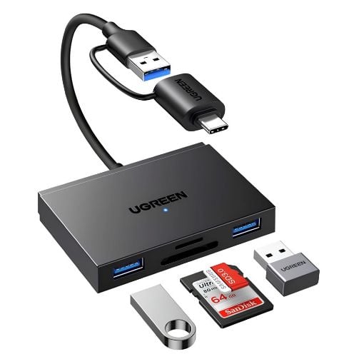 Εικόνα της Docking Station Ugreen CM812 4in1 Card Reader USB-C/USB-A Gray 45167