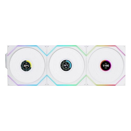Εικόνα της Case Fan Lian Li UniFan TL Wireless LCD 120 White (3-pack with Controller) G99.12TLLCD1W3W.00