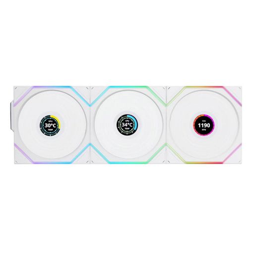 Εικόνα της Case Fan Lian Li UniFan TL Wireless LCD 120 Reverse White (3-pack with Controller) G99.12RTLLCD1W3W.00