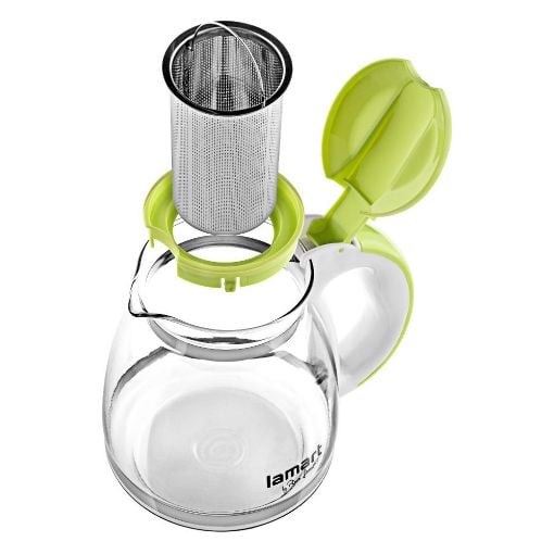Εικόνα της Τσαγιέρα Γυάλινη Lamart Verre με Φίλτρο 1,5lt Διάφανο/Πράσινο LT7028