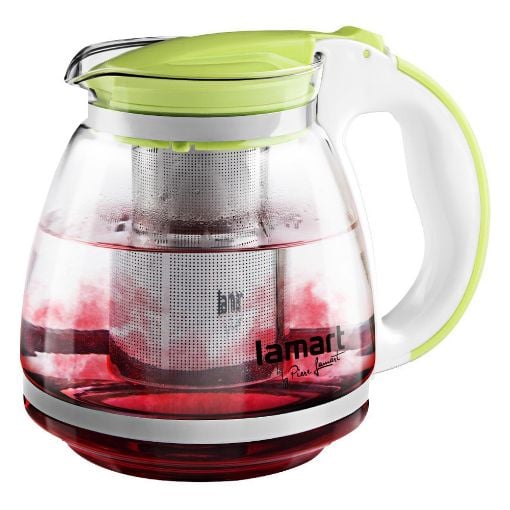 Εικόνα της Τσαγιέρα Γυάλινη Lamart Verre με Φίλτρο 1,5lt Διάφανο/Πράσινο LT7028
