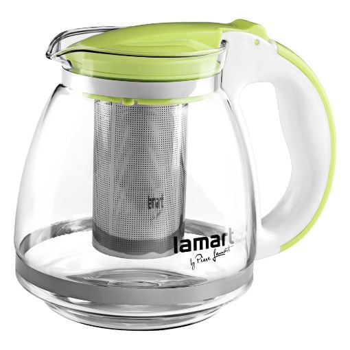 Εικόνα της Τσαγιέρα Γυάλινη Lamart Verre με Φίλτρο 1,5lt Διάφανο/Πράσινο LT7028