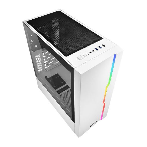 Εικόνα της Sharkoon RGB Slider Tempered Glass White