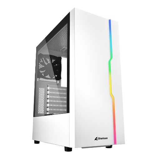 Εικόνα της Sharkoon RGB Slider Tempered Glass White