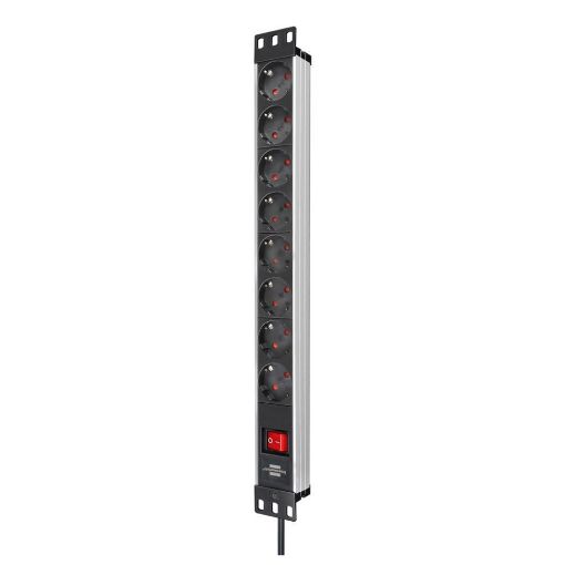Εικόνα της Πολύπριζο Brennenstuhl Alu-Line 8 Θέσεων για Rack 19" 1U με Διακόπτη 2m Black/Silver 1390007018