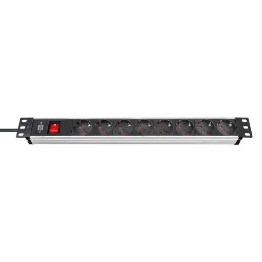 Εικόνα της Πολύπριζο Brennenstuhl Alu-Line 8 Θέσεων για Rack 19" 1U με Διακόπτη 2m Black/Silver 1390007018