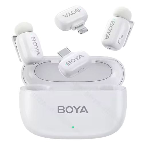 Εικόνα της Boya Mini USB-C & Lightning 2mics & Charging Box White