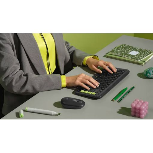 Εικόνα της Πληκτρολόγιο Logitech Pop Icon Keys Bluetooth Graphite/Green 920-013071