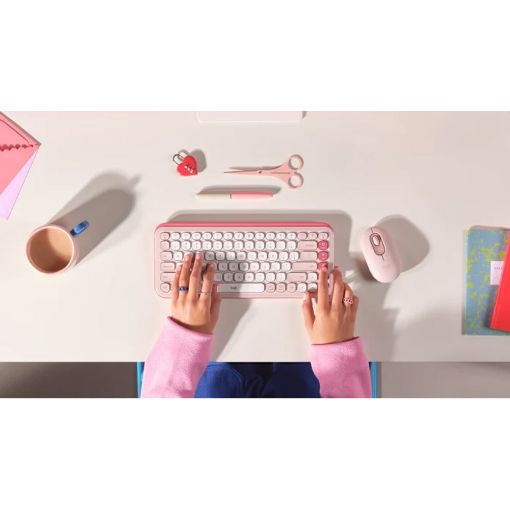 Εικόνα της Πληκτρολόγιο Logitech Pop Icon Keys Bluetooth Rose/Off White 920-013073