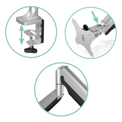 Εικόνα της Monitor Arm RaidSonic Icy Box 32" Silver IB-MS503-T