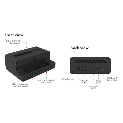 Εικόνα της Clone & Docking Station RaidSonic Icy Box για 2 Σκληρούς Δίσκους IB-2914MSCL-C31