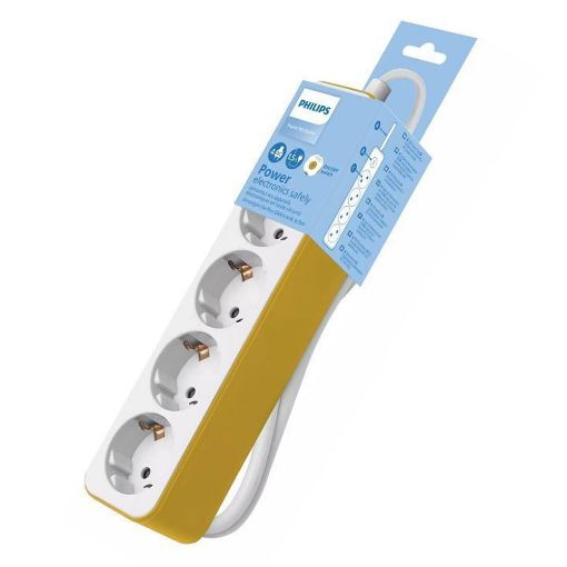 Εικόνα της Πολύπριζο Philips 4 Θέσεων 1.5m Κίτρινο CHP2145Y/GRS