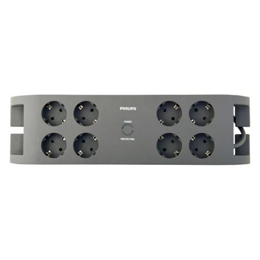 Εικόνα της Πολύπριζο Ασφαλείας Philips 8 Θέσεων 2m Γκρι SPN3180A/GRS