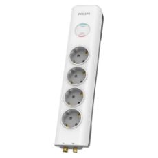 Εικόνα της Πολύπριζο Ασφαλείας Philips 4 Θέσεων 2m Λευκό SPN7041WA/GRS