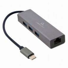 Εικόνα της Adapter Cablexpert USB-C Gigabit Network with 3-Port USB Hub Grey A-CMU3-LAN-01