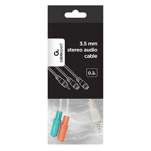 Εικόνα της Καλώδιο Cablexpert Audio 3.5mm Male to Double Audio + Microphone 3.5mm Female 0.2m CCA-417