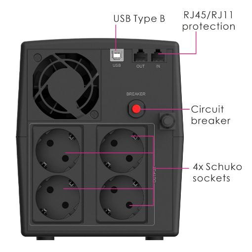 Εικόνα της UPS Powertech PT-1298 Line Interactive 2200VA Schuko