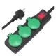Εικόνα της Πολύπριζο Powertech PT-1070 3 Θέσεων 1.5m Black