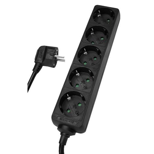 Εικόνα της Πολύπριζο Powertech PT-872 5 Θέσεων 3m Black