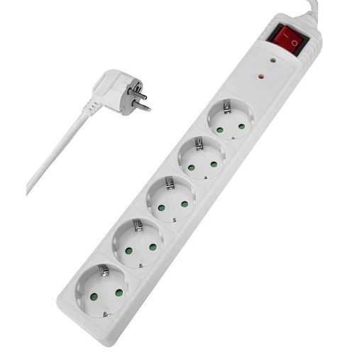 Εικόνα της Πολύπριζο Ασφαλείας Powertech PT-882 5 Θέσεων 3m White