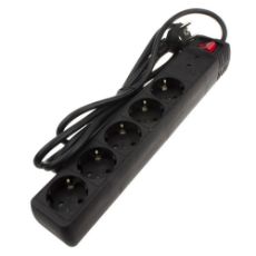 Εικόνα της Πολύπριζο Ασφαλείας Powertech PT-883 5 Θέσεων 3m Black