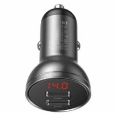 Εικόνα της Φορτιστής Αυτοκινήτου Baseus Digital Display Dual USB 4.8A Grey CCBX-0G