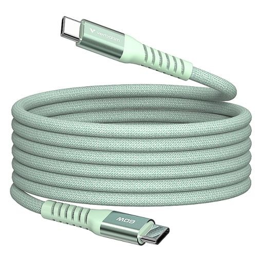 Εικόνα της Καλώδιο Verbatim Sync & Charge USB-C to USB-C 60W Magnetic 1.2m Green 31864