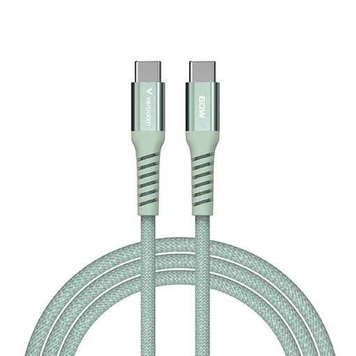 Εικόνα της Καλώδιο Verbatim Sync & Charge USB-C to USB-C 60W Magnetic 1.2m Green 31864