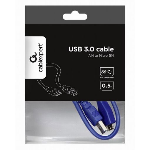 Εικόνα της Καλώδιο Cablexpert USB-A Male to Micro USB Male 0.5m Μπλε CCP-MUSB3-AMBM-0.5M