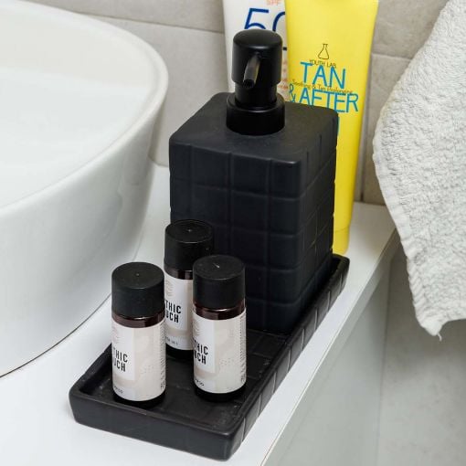 Εικόνα της Αντλία Σαπουνιου Estia Tiles Kεραμεική 450ml Μαύρη 02-27698