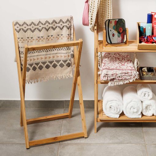 Εικόνα της Κρεμάστρα Πετσέτας Estia Βamboo Essentials Επιδαπέδια Καφέ 02-27513